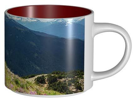 WSHFFILO Tasses à café en céramique imprimées montagnes grande capacité