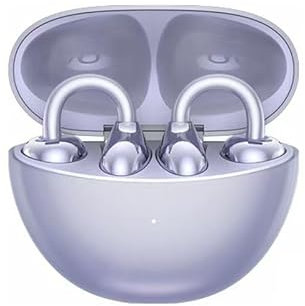 HONOR Choice LCHSE - Auriculares inalámbricos con clip de oído, Bluetooth 5.3, conexión doble, batería de 36 horas (morado)