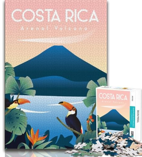 Costa Rica Puzzle für Erwachsene 1000 Teile, Familienspiel zum Stressabbau, schwierige Herausforderung, tolle Geschenke und Spielzeuge, 38x26cm