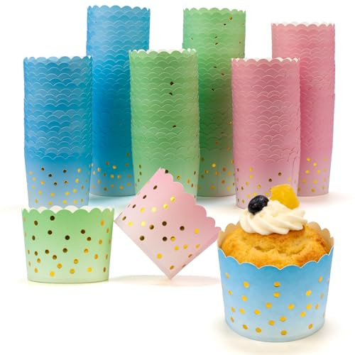 150 Stk Muffinförmchen Papier, Cupcake Förmchen, Mini Muffins Papierförmchen, Pralinenförmchen Papier, Mini Muffin Papierförmchen, Cupcake Formen Papiers für Hochzeiten Valentinstag Geburtstag Party