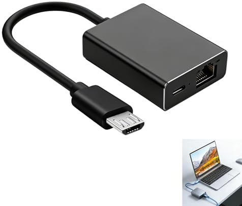 Adattatore Ethernet per Fire TV Stick, adattatore di rete per Fire TV, Micro USB a RJ45, compatibile con Chromecast, Google Home Mini e altri dispositivi in Streaming, Streaming stabile e Rap