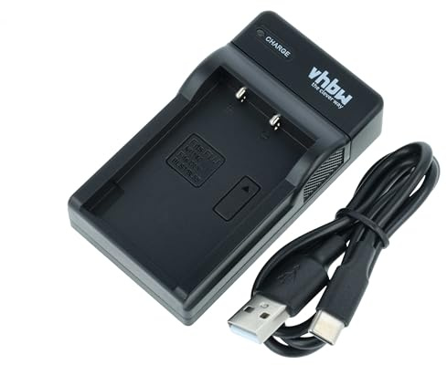 vhbw USB-C Charger compatible with Olympus PSBLS5, PSBLS1, BLS50, BLS-50, BLS-5 Camera Battery - Cradle + USB-C Cable, Charging Indicator