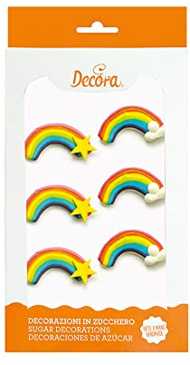 Decora 0500410 6ER-PACK REGENBOGEN ZUCKERDEKOR