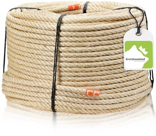 Kratzbaumland Sisalseil 10 mm, Sisalseil Natur für Kratzbäume (versch. Längen) (Meterware)