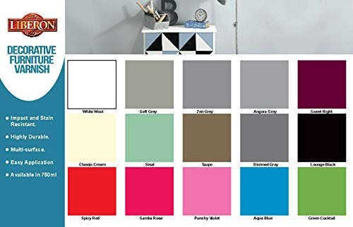 Liberon LIBDFUVSG750 Home ColourCare Decorative Furniture Varnish Soft Grey 750ml