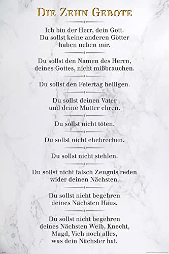 empireposter Die 10 Gebote - Weiß - Inspirations Poster Druck - Größe cm