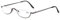 KoKoBin Half Frame Reading Glasses Spring Hinges for Men Women Slim Half Moon Lens Readers Metal Semi Rimless Eyewear(Gray，+2.0)