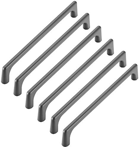 FBSHOP(TM) Cabinet Bow Pull - Grey Furniture Handle, 160mm Screw Spacing, 6 Pack for Kitchen Cupboard Door, Bedroom Dresser Drawer, Bathroom Wardrobe Hardware