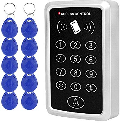 Dongyang Control de Acceso RFID Teclado Exterior 125KHz EM Lector de Tarjetas + 10pcs Mandos para Sistema de Control de Acceso de Puerta