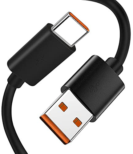 Charger Charging Cable Cord [Type USB-C, 3.3 ft] Fast Charge for Wireless Bluetooth Speakers Headphone Headset Earphone, and More (Black Orange)