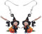 NEWEI Cute Acryl Halloween Hexe Ohrringe Kürbis Dangle für Frauen Mädchen Festival Schmuck Geschenke Charme (Schwarz)