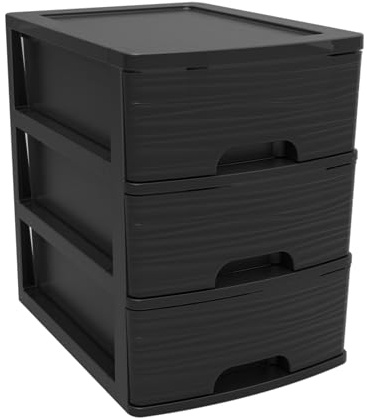 Eda 010321 | Aufbewahrungsmodul Stone | A4 3 Schubladen | Farbe: Schwarz