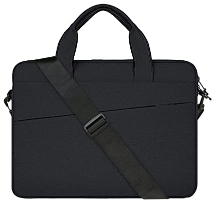 RAINYEAR 15 Zoll Laptoptasche Aktentasche Mit Griff Schulterriemen, für 15,4 MacBook Pro, New XPS 15 Touch, Surface 3/4 15, Laptophülle Schulter Tasche Hülle Handtasche Schultertasche, Schwarz