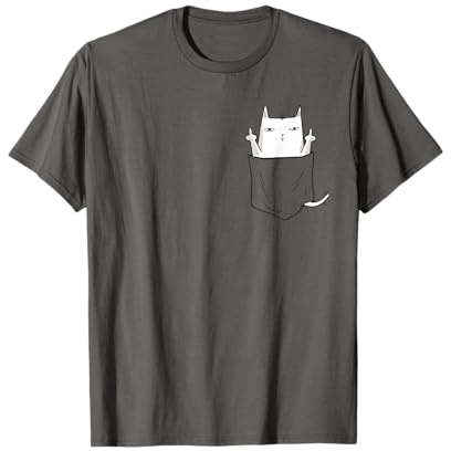 Katze in der Tasche - Katze Mittelfinger T-Shirt