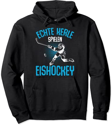 Echte Kerle spielen Eishockey Hockey Eishockeyspieler Jungen Pullover Hoodie