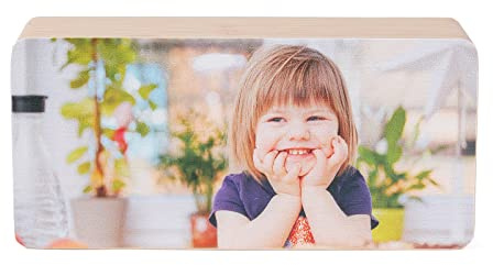 ALBERTBAND Wecker Personalisierte Holz Digital Uhr mit Foto Multifunktions LED Wecker mit Zeit/Temperaturanzeige Uhr für Home Office Reisen