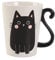 I-TOTAL® - Taza de cerámica con forma de gato, taza para té y café, 11,5 x 10 x 8,5 cm, de cerámica negra