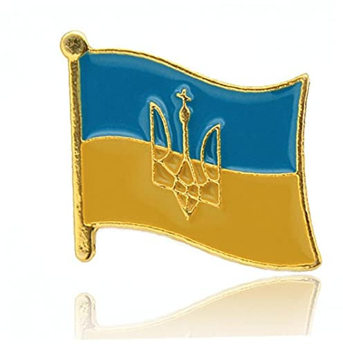 Vepoty Ukraine Flagge Brosche National Blumenbrosche Patriotische Abzeichen Revers Pins Personalisierte Knopfabzeichen Für Dekoration