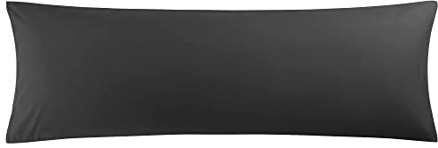 PiccoCasa Kissenbezug 50x160cm Kissenbezüge Kopfkissenbezug lang mit Hotelverschluss aus Mikrofaser Seitenschläferkissen Bezug Body Pillow Cover Schwarz