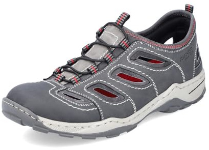 Rieker Herren Low-Top Sneaker 08065, Männer Halbschuhe,Turnschuhe,Laufschuhe,straßenschuhe,Strassenschuhe,Sportschuhe,grau (46),40 EU / 6.5 UK