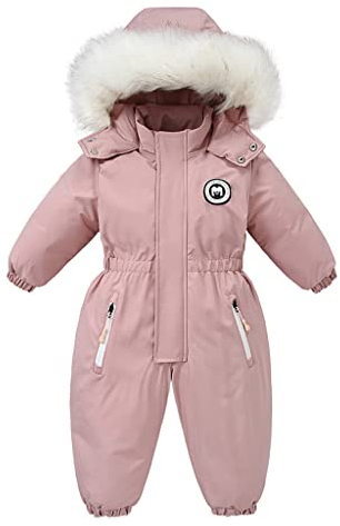 Baby Mädchen Schneeanzüge Overall Kinder Wasserdicht Strampler Skijacken Passen Jungen Vlies Mantel Winddicht Oberbekleidung Rosa 2-3 Jahre