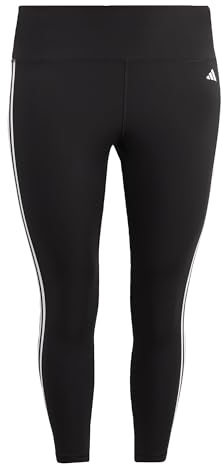 adidas Damen Train Essentials 3-Stripes High-Waisted 7/8 Leggings (Plus Size), Black, XXL Plus