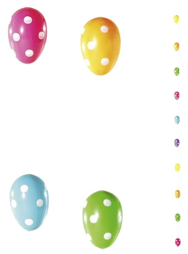 Ostereier Deko-Ostereier Osterdeko Deko-Eierkette Eierkette Punkte bunt 160 cm