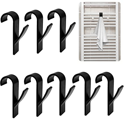 GEFIRE 8 Stück Haken für Handtuchheizkörper, Handtuchhalter Heizkörper, Haken für Badheizkörper, Handtuchhalter Heizung, ABS Haken Heizung Badheizkörper, für alle Standard Heizkörper (Schwarz)