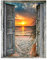 DCIDBEI Diamond Painting Fensterbilder 40x50cm Diamant Painting Meer und Strand Fenster Perlen Bilder Fenster zum Meer Diamant Painting Bilder Erwachsene Sonnenuntergang Perlenbilder Erwachsene