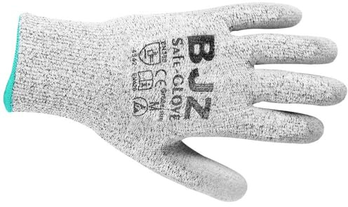 BJZ A-64486 ESD-Handschuh schnittfest Kleider-Größe: M Polyethylen, Nylon, Elasthan, Carbonisierte Fasern