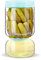 ZENS Pickle Jar with Strainer, 1500 ml Glass Flip Pickle Jar for Pickle Juice Separator, Hourglass Pickling Jars Pickle Storage Container Leak-proof for Gherkin Olive, Gifts for Women, Blue