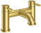 KINGBATH™ Bath Shower Mixer Tap Faucet with Shower Kit Handheld Shower Head Bathtub Bathroom Filler Sink Hot and Cold Solid Brass Modern Double Lever Handle Brushed Brass Gold