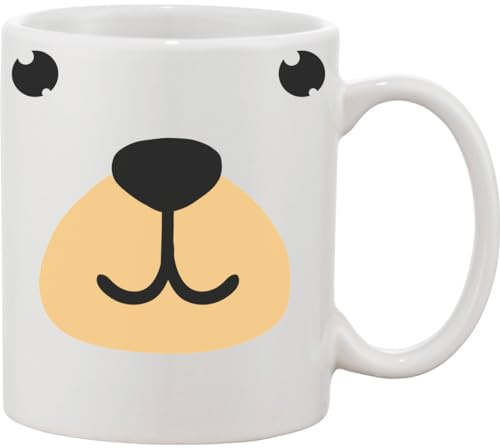 Cute Baby Bear Face Ceramic Mug White