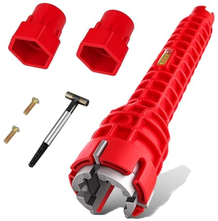 PRVCFZ 1set Tap Spanner, Basin Wrench, Tap Wrench, 8 in 1 Multi Purpose Faucet Wrench Tool, Sink Installer Tool, Multifunctional Basin Wrench Sink, Plumbing Pipe Spanner, for Kitchen Plumbing