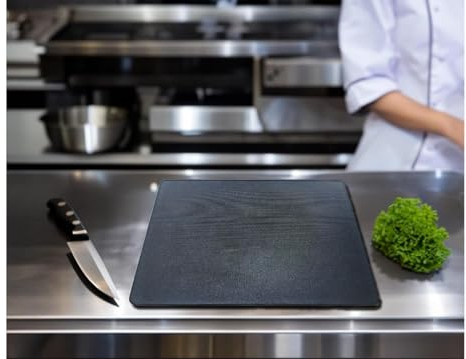 Acense Professional Large Chopping Board Catering Food Prep Cutting Colour Coded (Black)