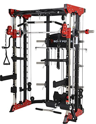 Bodypower Multi-Function Smith Machine with Half Rack & Dual Adjustable Pulley