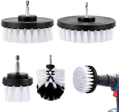Ciusdkler 4 Piece Brosse Nettoyage Perceuse, Brosse pour Perceuse Set 2''/ 3.5''/ 4''/ 5'', Blanc Brosse Nettoyage for Bathtubs, Bathroom Sinks, Kitchen Sinks, Kitchen Walls