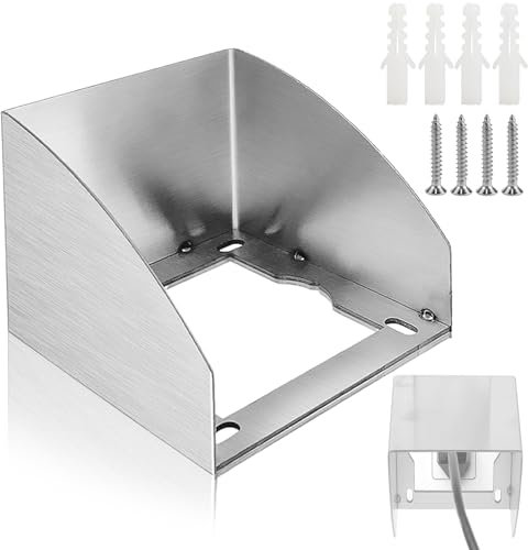 LPZMPZ Socket Rain Cover 9.3 x 9 cm Outdoor Socket Protection Outdoor Splash Protection Socket Outdoor Waterproof Stainless Steel for Outdoor Socket Indoor Garden Kitchen