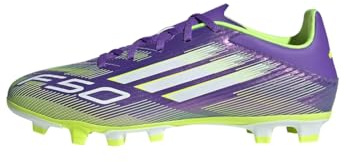 adidas Unisex F50 Club Firm Ground/Multi Ground Football Boots, Purple Rush/Cloud White/Lucid Lemon, 48 EU
