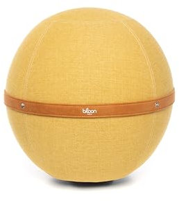 Bloon Sitzball für Büro, ergonomisch, gegen Rückenschmerzen oder Ischias, bequem für Telearbeit oder Gaming – Ballstuhl/Seat Ball 55 – 65 cm Durchmesser (Mais, Regular)