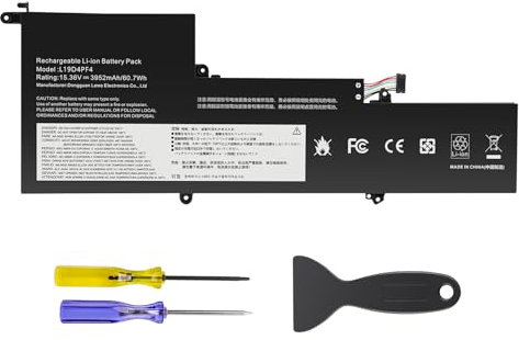 ASUNCELL 15.36V/60.7Wh L19D4PF4 Laptop-Akku für Lenovo Ideapad Yoga Slim 7 14 7-14IIL05 7-14IIL05 82A1 7-14ARE05 82A2 7-14ITL 7-14ARE 7-14ARE05 7-14ITL05 7-14ITL05 Series, L19M4PF4 L19D4PF4 5B10W65297