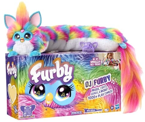 DJ Furby Interactive Plush Toy – Music, Lights & Games – 5 Modes, 1,000+ Play Combos – Speaks English & Furbish – Ages 6+ – No App or Internet Needed