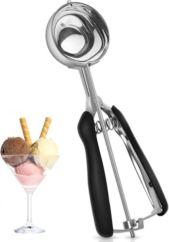 Cuillere A Glace En Acier Inoxydable 304, déclencheur Et Poignée Confortable, Cuillère à Glace De 5 cm, Pour Crème Glacée, Boulettes De Riz, pâte, gâteaux, Boulettes De Viande Et Pulpe