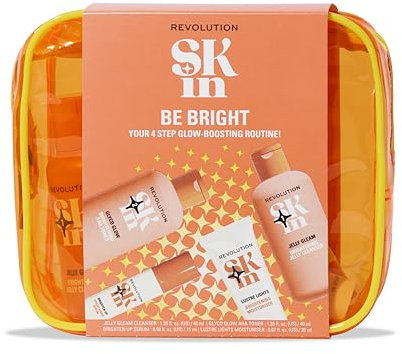 Revolution SKin, Be Bright Starter Kit, Aufhellendes Hautpflege-Set mit Reiniger, Toner, Serum und Feuchtigkeitscreme, Vegan und Tierversuchsfrei, 4 Produkte