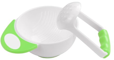 HOTUT Nahrung Masher, 2 in 1 Food Masher Bowl Set Mit Handkurbel Schüsseln, Nahrungszubereite Schüsseln zum Pürieren von Gemüse oder Obst für Kleinkinder-Grün