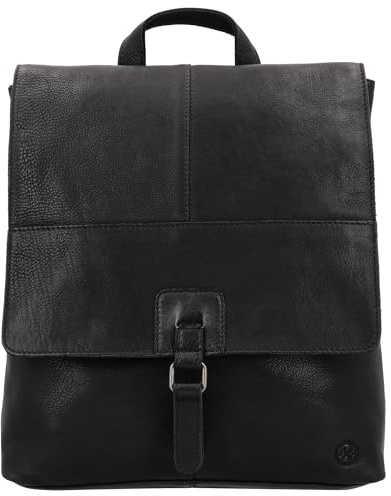 Hide & Stitches - Handtasche Rucksack Damen - Rucksack Leder Damen - 2-in-1 Umhängetasche & Rucksack mit Reißverschlussklappe - Robust Leder, Innenfach & Handytasche - Schwarz
