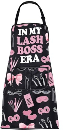 ENSIANTH Lash Artist Gifts for Makeup Lover Lash Technician Gifts Beauty Salon Aprons Eyelash Tech Beautician Apron with Pocket