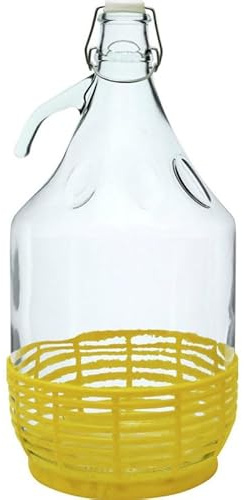made in home 5L Gärballon mit BÜGELVERSCHLUSS und Kunststoffkorb Flasche Glasballon Weinballon Bügelflasche Glasflasche (2)