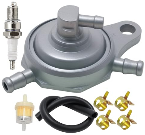 Hoypeyfiy 6 mm Vakuum-Kraftstoffhahn für GY6 50 ccm, 60 ccm, 80 ccm, 125 ccm, 150 ccm, kompatibel mit chinesischen ATVs, Mopeds, Rollern, Go-Karts und der Rex RS-Serie, mit CR7HSA-Zündkerze