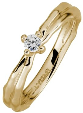 Lyomi Damen Ring 585/- Gold Glänzend Diamant Lab Grown gelb 0,10ct. 067370165-1
